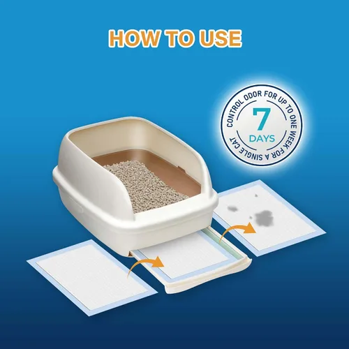 Vista 6 de Almohadillas para gatos All-Absorb, 17.1 x 11.8 pulgadas, 20 Count, Blanco y azul