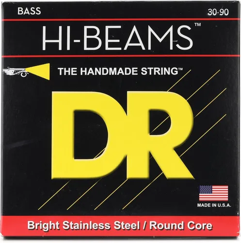 Vista 10 de DR Strings - Hi-Beams - Juego de cuerdas para bajo de 4 cuerdas - Mediano 45-105 - Núcleo redondo de acero inoxidable - Accesorios para bajo (MR-45)