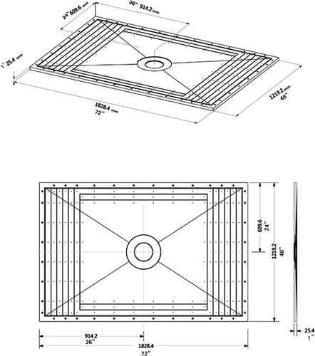 Vista 5 de Kit de plato de ducha de azulejos 72X48 Corte a medida Incluye: bandeja de ducha, drenaje de ducha ajustable y membrana impermeable.