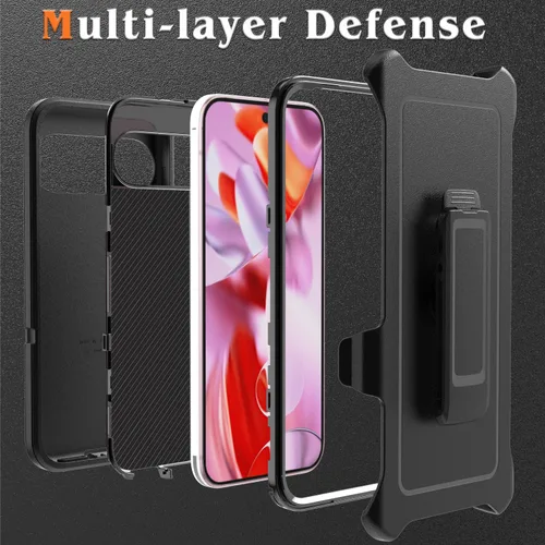 Vista 5 de Defender Series - Funda para Google Pixel 9 Pro XL, resistente y duradera, grado militar, a prueba de golpes, con protección de puerto, incluye