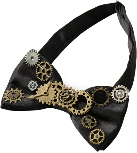 Vista 2 de KOGOGO Steampunk Gears Bowtie - Accesorio de disfraz retro, Negro
