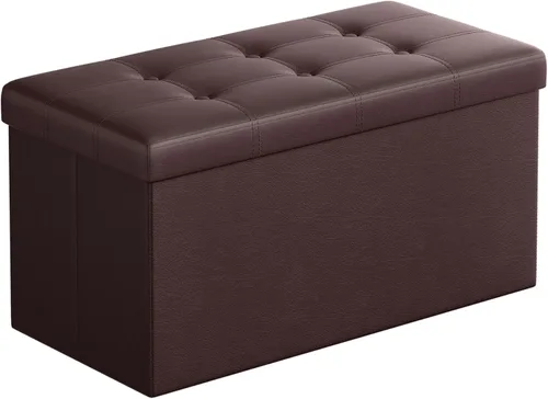 Vista 16 de Songmics Funda de piel sintética plegable – Banco de almacenamiento otomano reposapiés