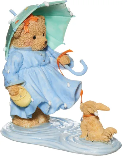 Vista 2 de Roman Figura de Jeanne Spring Showers, 4 pulgadas de alto, resina y wollastonita, duradera, decoración coleccionable, decorativa, decoración