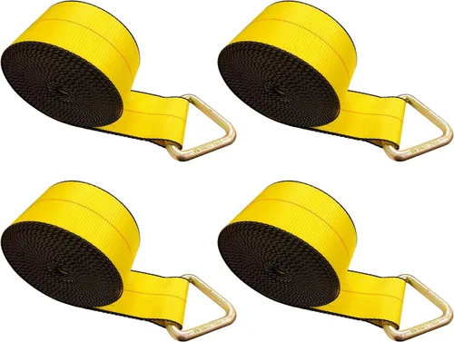Vista 23 de Mega Cargo Control 1 paquete de correas de cabrestante de anillo en D de 3 pulgadas x 30 pies, amarres negros resistentes para control de carga