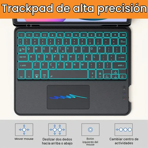 Vista 3 de Funda magnética con teclado desmontable para Samsung Galaxy Tab S6 Lite 10.4