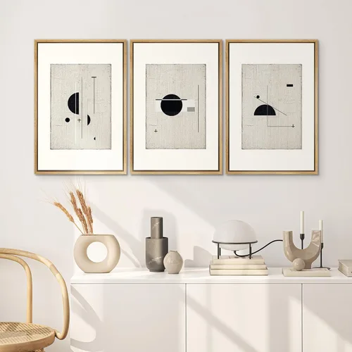 Vista 249 de SIGNWIN Lienzo enmarcado para pared, juego de arte neutro de bosque brumoso, ilustraciones en tono tierra, arte moderno, decorativo, bohemio