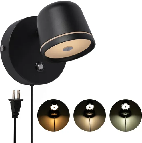 Vista 10 de Aisilan - Aplique de pared, luz de pared regulable al tacto con 3 temperaturas de color, lámpara de pared LED ajustable de 7 W CRI97, moderno