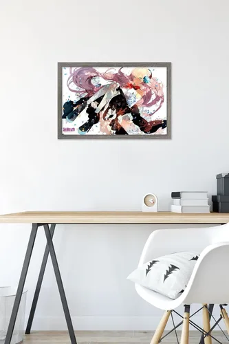 Vista 6 de Trends International Hatsune Miku - Póster de pared de Megurine Luka, 22.4 pulgadas de largo x 14.7 pulgadas, versión enmarcada en madera de granero