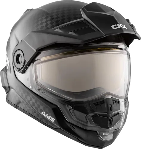 Vista 2 de CKX Casco integral Mission con escudo doble eléctrico sólido de carbono