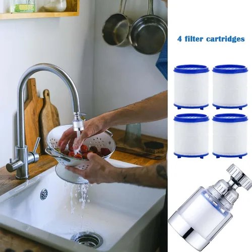 Vista 7 de LiXiongBao Grifo Giratório de 360° Purificador de Água, Reduce Cloro, Elimina Fluoruro, Metales Pesados, Suaviza Agua Dura, Fácil Instalación, 4