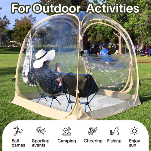 Vista 7 de EighteenTek® - Cápsula deportiva con suelo adjunto, visión clara de 360°, protección UV UPF 50+, refugio instantáneo impermeable para todo