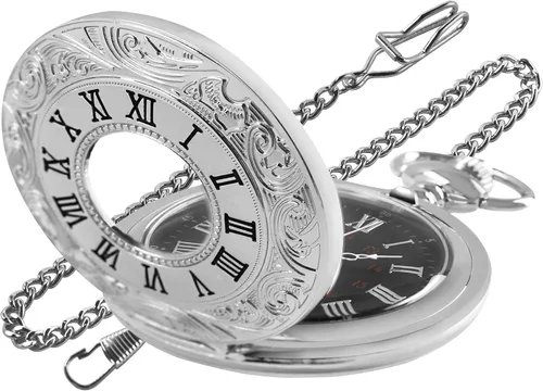 Vista 10 de Hollow Roman Digital Scale Men's Quartz Pocket Watches, Quartz Pocket Strap with Chain for Men