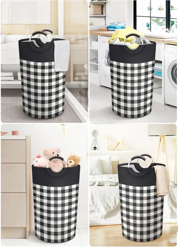 Vista 6 de BlissTotes Cesta de lavandería, cesta de ropa sucia, cestas para lavandería, cesta de lavandería para ropa con asas impermeables para almacenamiento