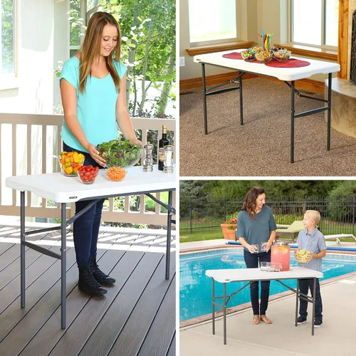 Vista 8 de LIFETIME 280478 Mesa plegable comercial de anidación, 4 pies