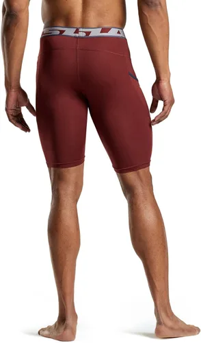 Vista 4 de TSLA - Pantalones cortos deportivos de compresión para hombre, en paquete de 1 o 3unidades, mallas para correr de rendimiento deportivo, frescas