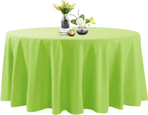 Vista 84 de Mantel de poliéster lavable de 132 pulgadas, resistente a las manchas y a las arrugas, mantel decorativo para mesa de comedor, fiestas de bufé