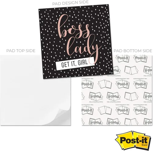 Vista 2 de Boss Lady Sticky Note Cube / 600 hojas / Bloque de notas de 2.75 pulgadas impreso en 4 lados/diseño súper chic empoderador Jefa