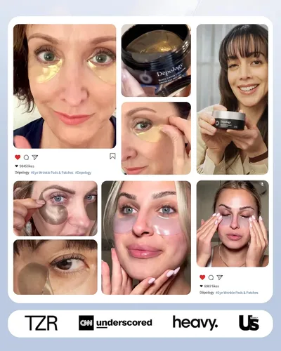 Vista 8 de depology Repone y repara parches debajo de los ojos para ojos hinchados, arrugas (60 parches) Hidratación con ceramidas y ácido hialurónico