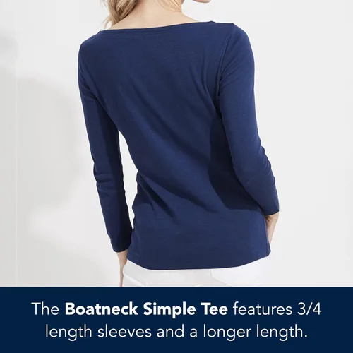 Vista 2 de vineyard vines Camiseta simple de cuello bote para mujer
