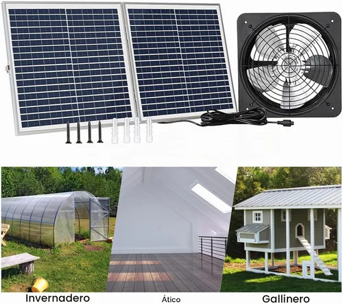 Vista 8 de ECO-WORTHY Ventilador de ático de 25 W alimentado por energía solar con ventilador de techo abuhardillado y panel plegable de 30 W - Ventiladores