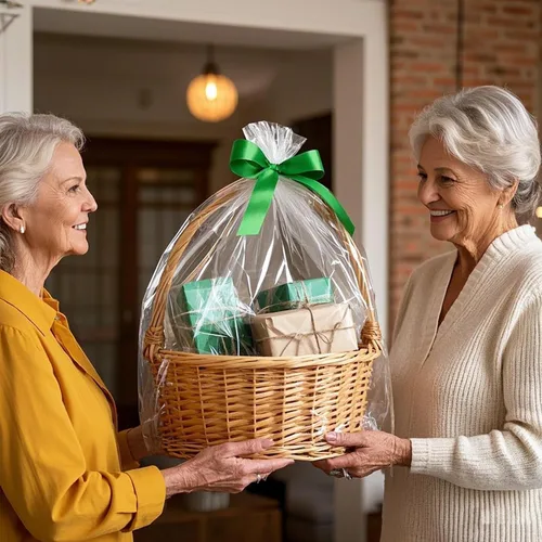 Vista 2 de Morepack Bolsas grandes de celofán/celofán, bolsas de cesta transparentes de 30 x 40 pulgadas de plástico OPP para embalaje de cestas de regalo, 5