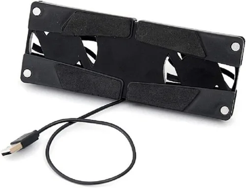 Vista 4 de Ventilador de enfriamiento USB, portátil, cómodo, portátil, enfriador de almohadilla de enfriamiento, ventilador doble para computadora portátil