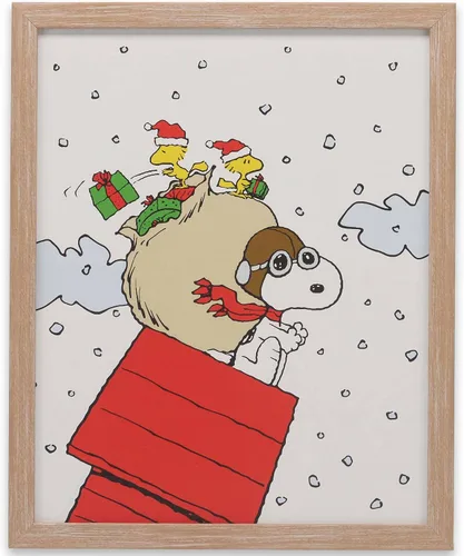 Vista 16 de Peanuts Snoopy Dribbling - Decoración de pared de madera con marco de baloncesto, divertida imagen de Snoopy para el hogar