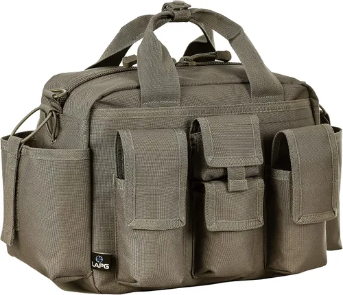 Vista 2 de LAPG - Bolsa táctica de múltiples bolsillos para hombre, bolsa de pañales táctica para papá, salida de rango, para papá Gris