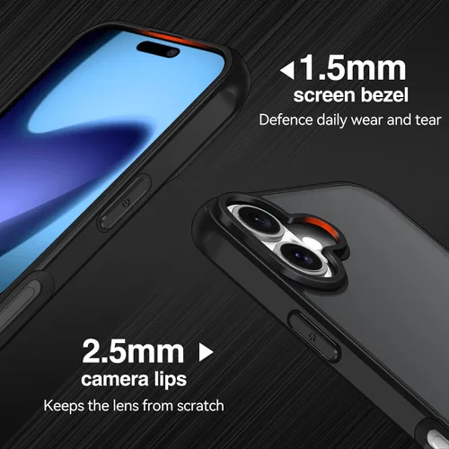 Vista 4 de ivoler Estuche 3 en 1 para iPhone 17 de 6.3" 2025 con 2 protectores de pantalla de vidrio templado [Protección de grado militar], parte trasera