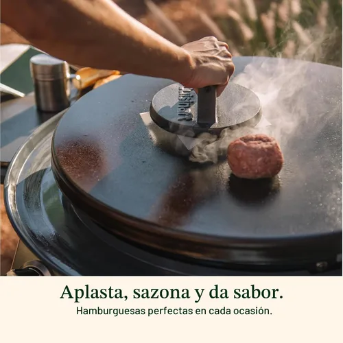 Vista 5 de Cuisinart - Prensa de hamburguesas aplastadas de hierro fundido de 6.5", prensa de parrilla redonda de borde plano para hamburguesas crujientes