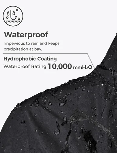 Vista 5 de Wantdo Chaqueta de esquí 3 en 1 para mujer, impermeable, con aislamiento, forro polar