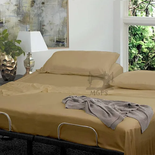 Vista 14 de Juego de sábanas de algodón egipcio de 1000 hilos para cama ajustable, media cabeza dividida, juego de 4 piezas de bolsillo profundo de hasta 12