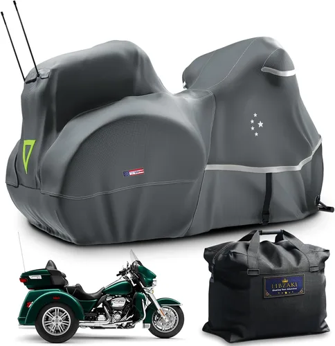 Vista 16 de Funda para motocicleta 420D resistente para todas las estaciones, universal, impermeable, protección al aire libre, 86" XL, funda para vehículo/negro