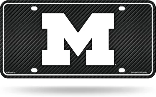 Vista 31 de NCAA etiqueta de metal para auto, negro