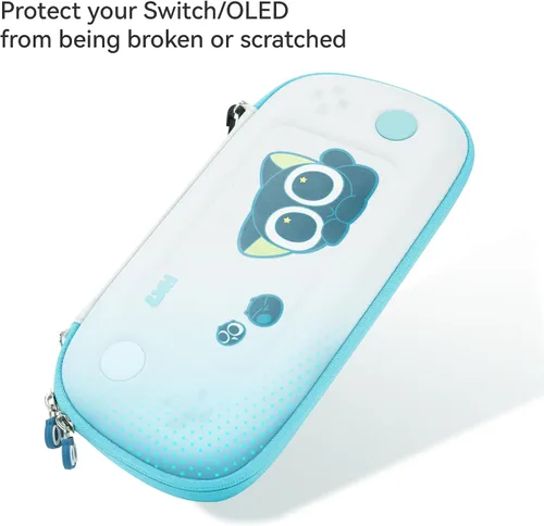 Vista 4 de GeekShare Bonita funda de transporte compatible con Nintendo SwitchOLED de forma irregular, portátil, rígida, delgada, funda de transporte de viaje