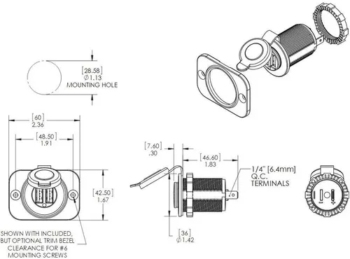 Vista 2 de Blue Sea Systems 1016200 12V DC Dual USB cargador zócalo, blanco
