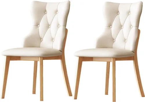 Vista 30 de Upholstered Dining Chairs with Backrest,Kitchen Chairs Leather,Living Room Chair with Wood Legs for Home, Restaurant, Hotel, Conference Room Grey