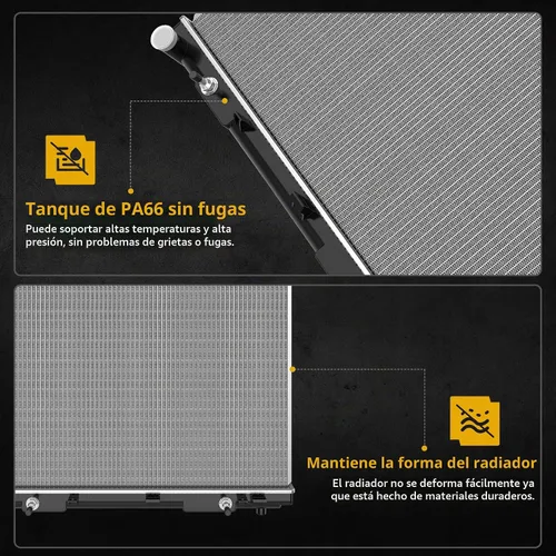 Vista 3 de DWVO - Radiador completo compatible con Pathfinder/Frontier/Xterra 2005-2019 Apto para 09-12 Suzuki Equator, 4.0L V6, con enfriador de aceite