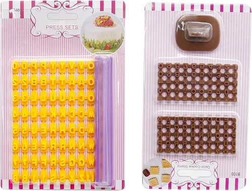 Vista 8 de Juego de 26 piezas de sellos estampadores para galletas, cortadores de galletas con letras del alfabeto y números, molde para pasteles y galletas