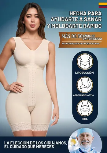 Vista 5 de Sonryse Faja Colombianas Prendas de Compresión Postoperatorio Etapa 2 Fajas Reductoras y Moldeadoras 086bf Beige
