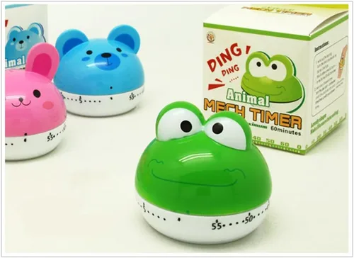 Vista 9 de Lindos temporizadores de animales de dibujos animados mini 55 minutos de cocina mecánica temporizador de cocina reloj contadores de alarma fuerte