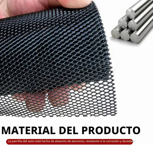 Vista 4 de 1 PC Malla de Diamante Automotriz, Rollo de Malla de Parrilla Multifuncional de Aleación de Aluminio, 39.37" x 12.99" Pulgadas Malla de Salida