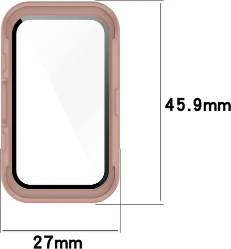 Vista 5 de MOTONG Funda protectora para reloj de cobertura completa para PC, protector de pantalla de vidrio templado compatible con Huawei Band 8 (PC negro)