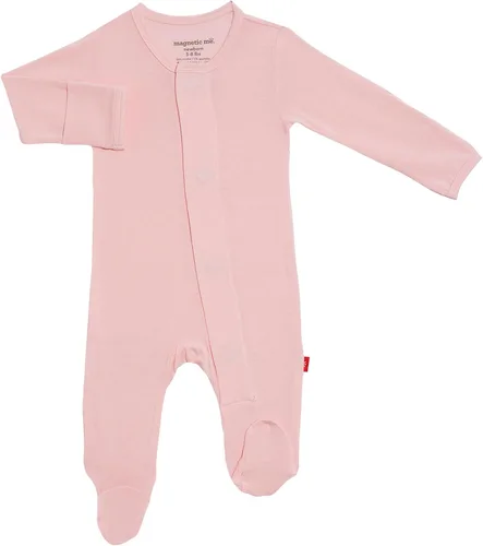 Vista 14 de Magnético Me Pijamas con piecitos de modal suave para bebé con cierre magnético rápido Pijama para niños y niñas, recién nacido a 24 meses