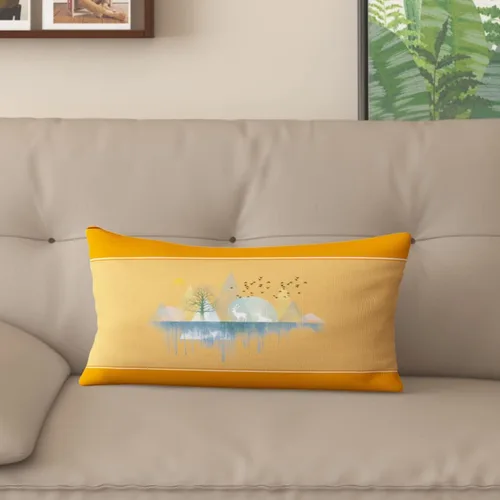 Vista 19 de Funda de almohada decorativa para sofá de sala de estar, patrón impreso de doble cara, funda de cojín naranja geométrica abstracta estilo nórdico