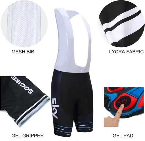 Vista 5 de SGCIKER Conjunto de camiseta de ciclismo de equipo World Tour 2022 para hombre, manga corta, con peto de bicicleta MTB y almohadilla de gel