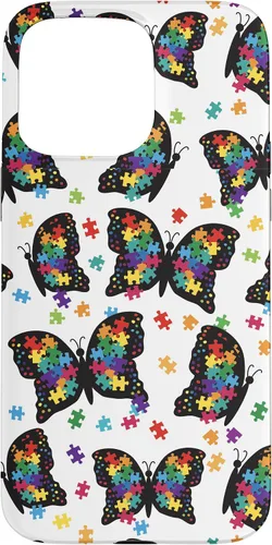 Vista 31 de Funda con patrón de rompecabezas de mariposa para iPhone 17