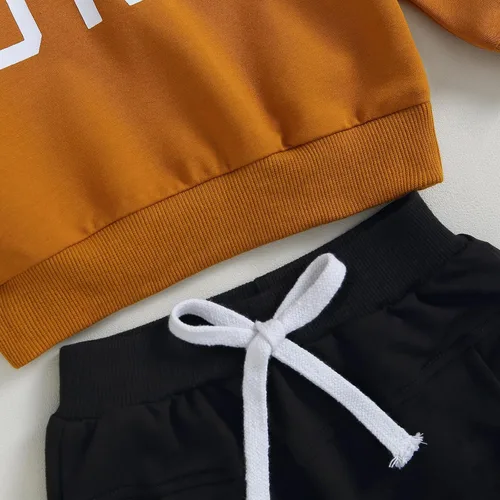 Vista 5 de Conjunto de sudadera con capucha y pantalones de manga larga para bebé niño y niño, 2 piezas, ropa de otoño