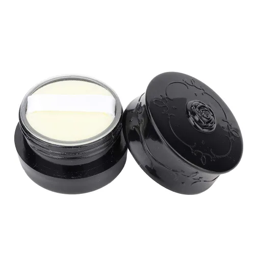 Vista 2 de Polvo suelto vacío, contenedor de soplo de polvo vintage rosa vacía maquillaje suelto dispensador de polvo caja cosmética con soplo de polvo negro
