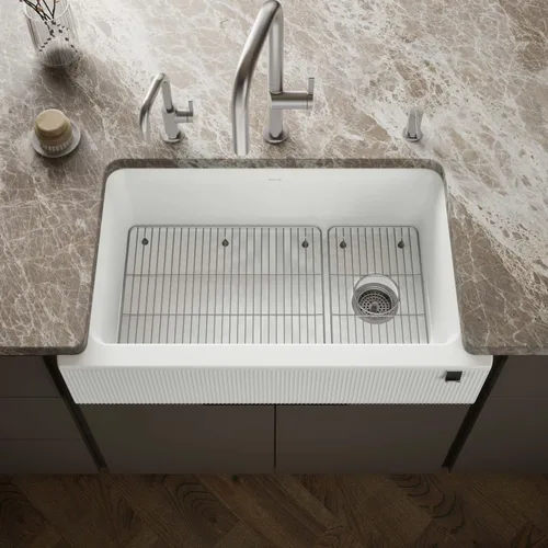 Vista 30 de Kohler K-8223-CM5 Cairn - Grifos para fregadero de cocina, color beige mate
